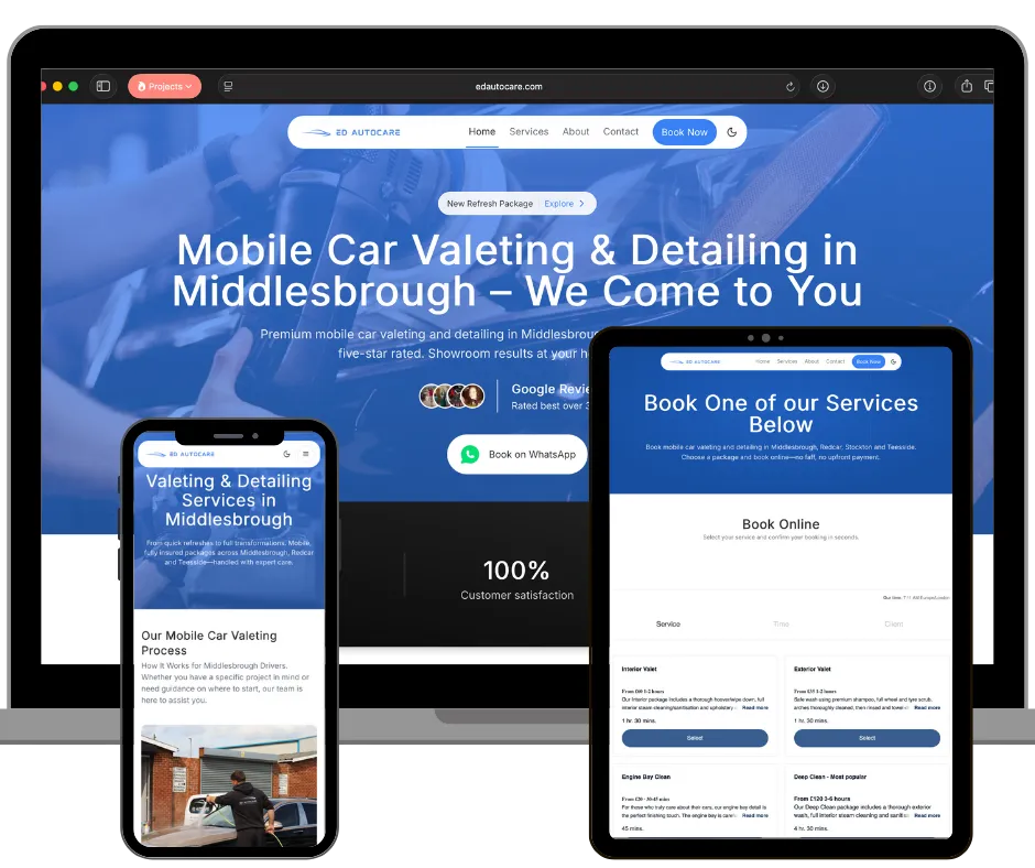 ED Autocare website preview