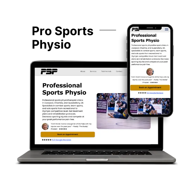 Professional Sports Physio website preview